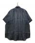 COMME des GARCONS HOMME (コムデギャルソン オム) ストライプ切替 半袖リネンシャツ ネイビー サイズ:記載無し：15000円