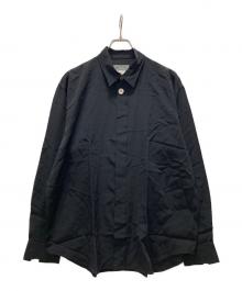 Yohji Yamamoto pour homme（ヨウジヤマモト プールオム）の古着「フランス製 ロング丈シャツ」｜ブラック