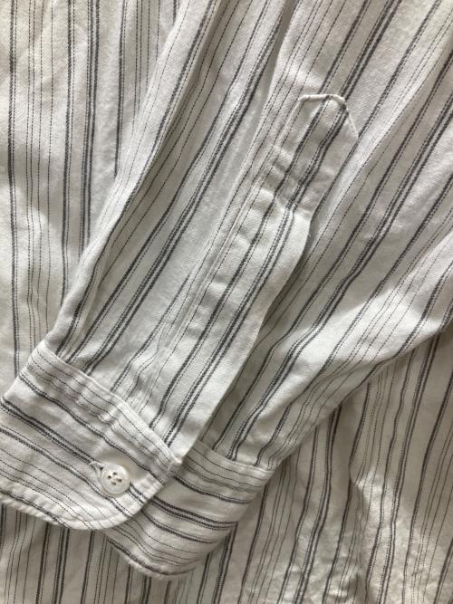 COMME des GARCONS HOMME（コムデギャルソン オム）COMME des GARCONS HOMME (コムデギャルソン オム) 90's デザイン襟スキッパー ストライプシャツ ホワイト サイズ:表記無しの古着・服飾アイテム