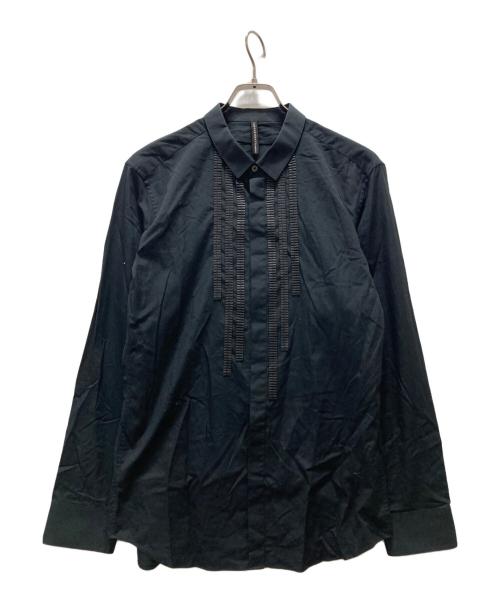 Blackbarrett by Neil Barrett（ブラックバレット）Blackbarrett by Neil Barrett (ブラックバレット) 装飾デザインドレスシャツ ブラック サイズ:3の古着・服飾アイテム