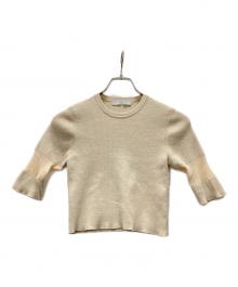 ETRE TOKYO（エトレトウキョウ）の古着「シアーラインクロップドニット」｜ベージュ