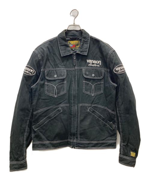 VANSON（バンソン）VANSON (バンソン) コットンバイカージャケット ブラック サイズ:XLの古着・服飾アイテム