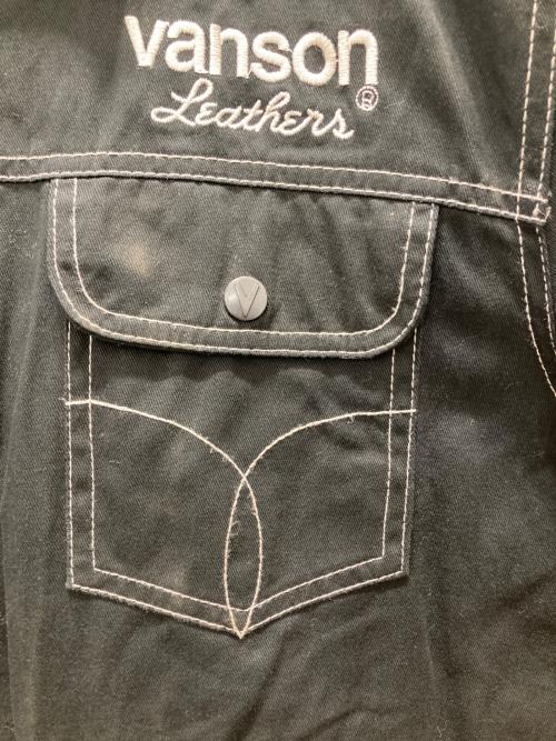 VANSON（バンソン）VANSON (バンソン) コットンバイカージャケット ブラック サイズ:XLの古着・服飾アイテム