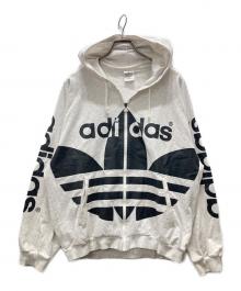 adidas（アディダス）の古着「トレフォイル柄パーカー/デサント期」｜ライトグレー