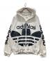 adidas（アディダス）の古着「トレフォイル柄パーカー/デサント期」｜ライトグレー