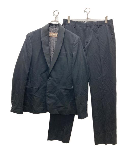 GALLIANO（ガリアーノ）GALLIANO (ガリアーノ) セットアップスーツ/ 裏地ニュースペーパー ブラック サイズ:34/48の古着・服飾アイテム