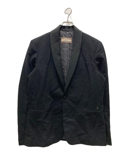 GALLIANO（ガリアーノ）GALLIANO (ガリアーノ) セットアップスーツ/ 裏地ニュースペーパー ブラック サイズ:34/48の古着・服飾アイテム