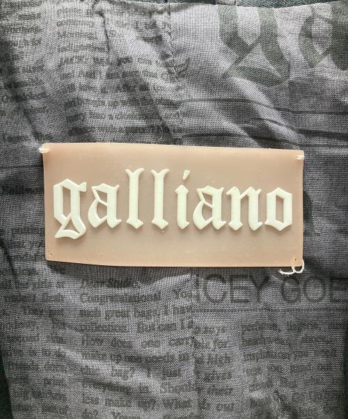 GALLIANO（ガリアーノ）GALLIANO (ガリアーノ) セットアップスーツ/ 裏地ニュースペーパー ブラック サイズ:34/48の古着・服飾アイテム