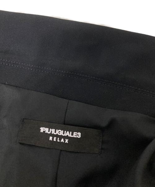 1PIU1UGUALE3 RELAX（ウノピゥウノウグァーレトレ リラックス）1piu1uguale3 relax (ウノピゥウノウグァーレトレ リラックス) サイドラインテーラードジャケット ブラック サイズ:Lの古着・服飾アイテム
