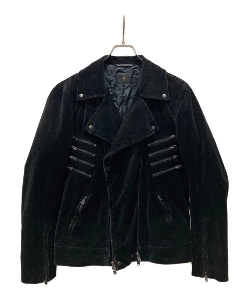 ato（アトウ）ato (アトウ) ベルベットダブルライダースジャケット ブラック サイズ:48の古着・服飾アイテム