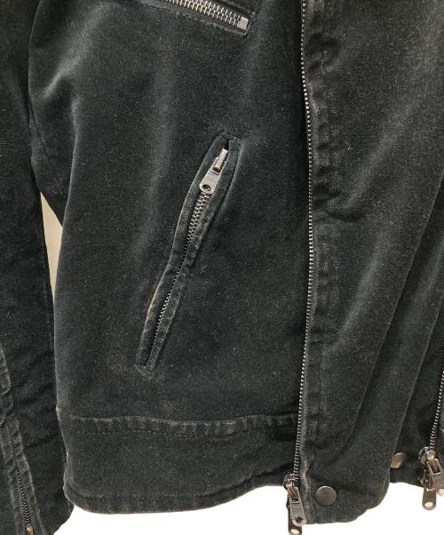 ato（アトウ）ato (アトウ) ベルベットダブルライダースジャケット ブラック サイズ:48の古着・服飾アイテム