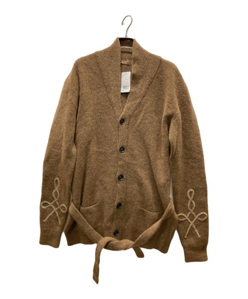 nuur（ヌール）nuur (ヌール) Vネックカーディガン ブラウン サイズ:48の古着・服飾アイテム