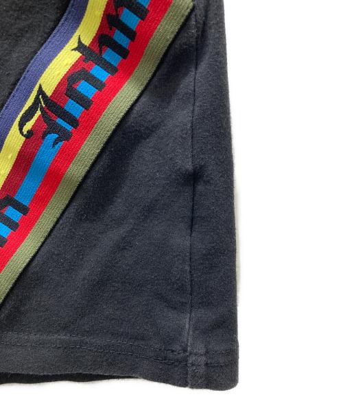 JOHN GALLIANO（ジョンガリアーノ）JOHN GALLIANO (ジョンガリアーノ) ラインデザイン VネックTシャツ ブラック サイズ:Lの古着・服飾アイテム