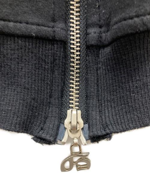 JOHN GALLIANO（ジョンガリアーノ）JOHN GALLIANO (ジョンガリアーノ) ニュースペーパー 切替ジップパーカー ブラック サイズ:Lの古着・服飾アイテム