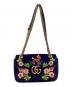 GUCCI（グッチ）の古着「バンビーフラワー刺繍チェーンショルダーバッグ」｜ネイビー