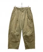 Graphpaperグラフペーパー）の古着「Military Cloth 2 Tucks Pants」｜オリーブ