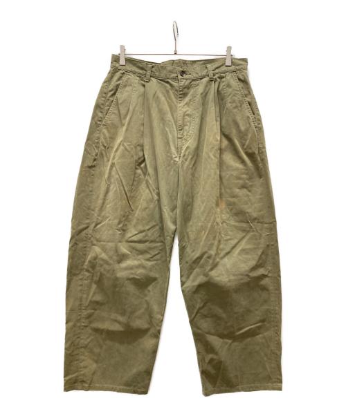 Graphpaper（グラフペーパー）Graphpaper (グラフペーパー) Military Cloth 2 Tucks Pants オリーブ サイズ:1の古着・服飾アイテム