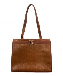 Salvatore Ferragamo（サルヴァトーレ フェラガモ）の古着「型押しトートバッグ」｜ブラウン