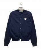 PLAY COMME des GARCONSプレイコムデギャルソン）の古着「ハートワッペンカーディガン」｜ネイビー