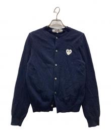 PLAY COMME des GARCONS（プレイコムデギャルソン）の古着「ハートワッペンカーディガン」｜ネイビー