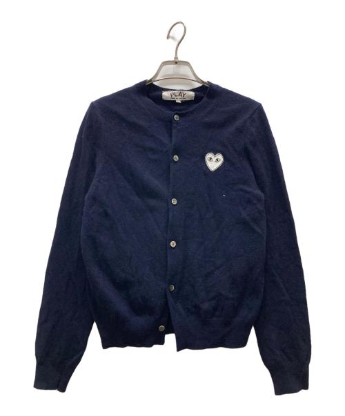 PLAY COMME des GARCONS（プレイコムデギャルソン）PLAY COMME des GARCONS (プレイコムデギャルソン) ハートワッペンカーディガン ネイビー サイズ:Lの古着・服飾アイテム