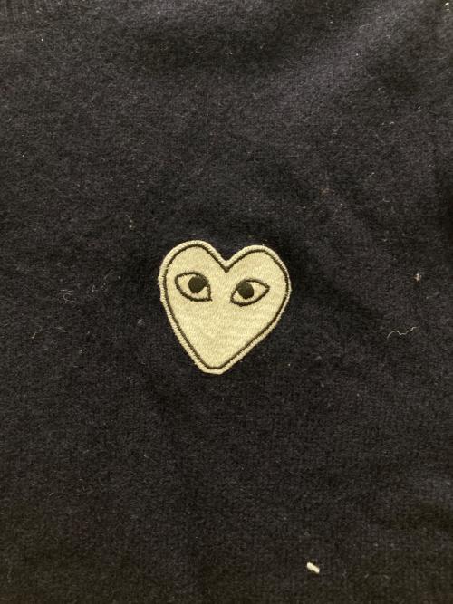 PLAY COMME des GARCONS（プレイコムデギャルソン）PLAY COMME des GARCONS (プレイコムデギャルソン) ハートワッペンカーディガン ネイビー サイズ:Lの古着・服飾アイテム