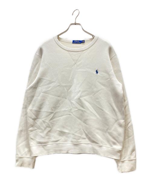 POLO RALPH LAUREN（ポロ・ラルフローレン）POLO RALPH LAUREN (ポロ・ラルフローレン) クルーネックスウェット ホワイト サイズ:LGの古着・服飾アイテム