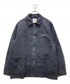 VISVIMビズビム）の古着「COVERALL DMGD G.CORDS バック刺繍カバーオール」｜ネイビー