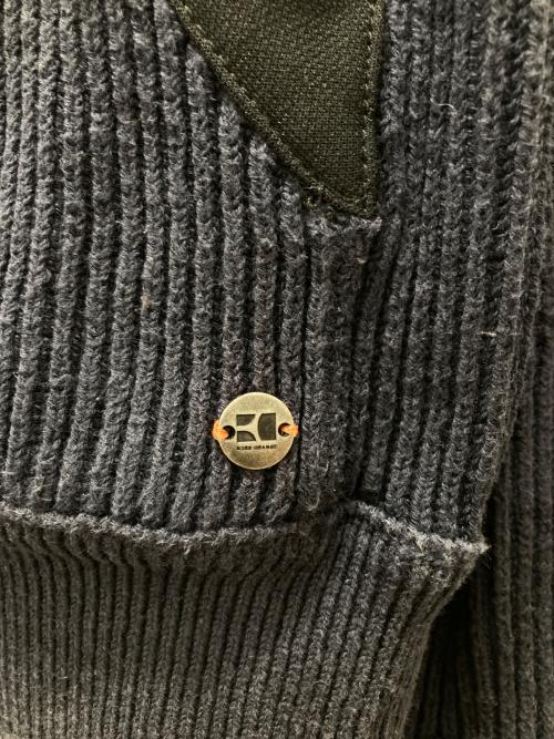 BOSS HUGO BOSS（ボス ヒューゴボス）BOSS HUGO BOSS (ボス ヒューゴボス) 切替ニットジャケット ネイビー サイズ:Lの古着・服飾アイテム