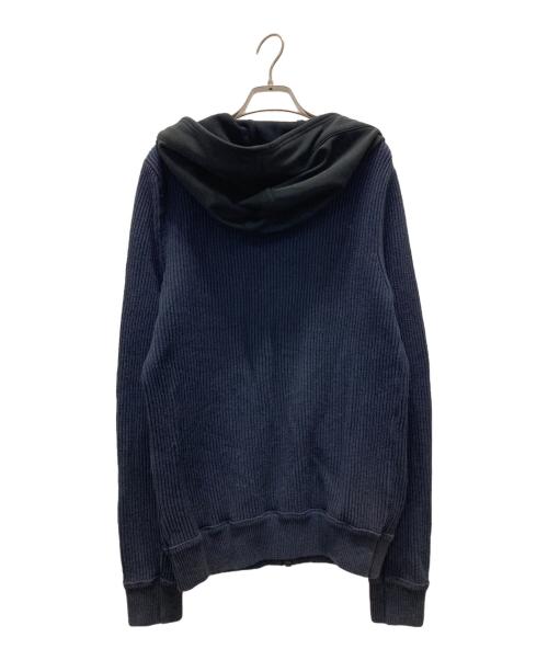 BOSS HUGO BOSS（ボス ヒューゴボス）BOSS HUGO BOSS (ボス ヒューゴボス) 切替ニットジャケット ネイビー サイズ:Lの古着・服飾アイテム