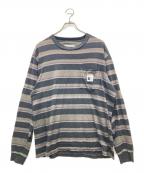 CarHartt×POP TRADING COMPANYカーハート×ポップトレーディングカンパニー）の古着「ボーダーカットソー」｜ブラック