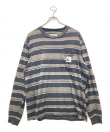 CarHartt×POP TRADING COMPANY（カーハート×ポップトレーディングカンパニー）の古着「ボーダーカットソー」｜ブラック
