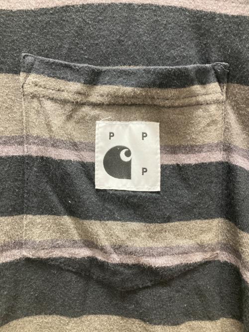 CarHartt（カーハート）CarHartt (カーハート) POP TRADING COMPANY (ポップトレーディングカンパニー) ボーダーカットソー ブラック サイズ:Lの古着・服飾アイテム