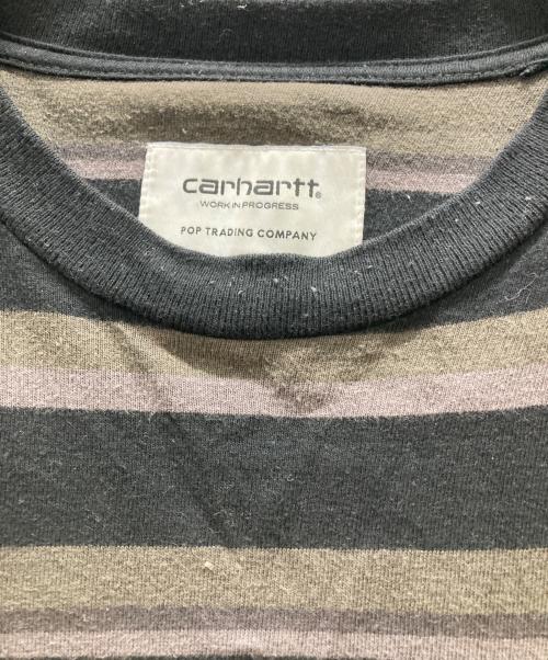 CarHartt（カーハート）CarHartt (カーハート) POP TRADING COMPANY (ポップトレーディングカンパニー) ボーダーカットソー ブラック サイズ:Lの古着・服飾アイテム