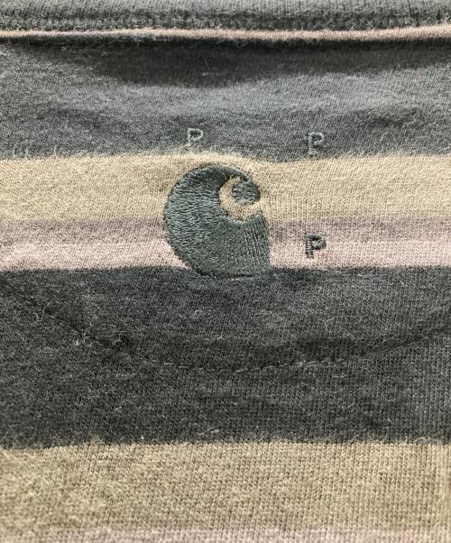 CarHartt（カーハート）CarHartt (カーハート) POP TRADING COMPANY (ポップトレーディングカンパニー) ボーダーカットソー ブラック サイズ:Lの古着・服飾アイテム