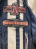 中古・古着 HARLEY-DAVIDSON (ハーレーダビッドソン) ロゴ袖レザーライダースジャケット ブラック サイズ:L：17000円