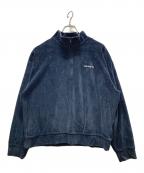 CarHarttカーハート）の古着「ベロアハーフジップトップス」｜ネイビー