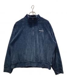 CarHartt（カーハート）の古着「ベロアハーフジップトップス」｜ネイビー