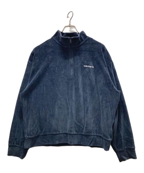 CarHartt（カーハート）CarHartt (カーハート) ベロアハーフジップトップス ネイビー サイズ:Lの古着・服飾アイテム