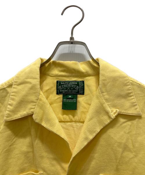 RALPH LAUREN COUNTRY（ラルフローレンカントリー）RALPH LAUREN COUNTRY (ラルフローレンカントリー) エルボーパッチ コーデュロイシャツ イエロー サイズ:Mの古着・服飾アイテム