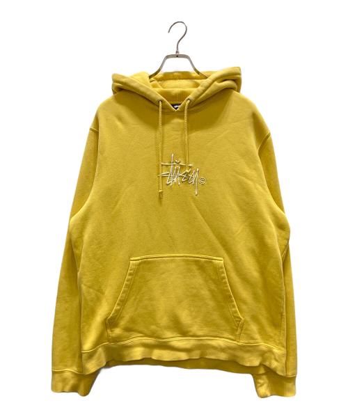 stussy（ステューシー）stussy (ステューシー) ロゴパーカー/Basic Copyright Applique Hood イエロー サイズ:Lの古着・服飾アイテム