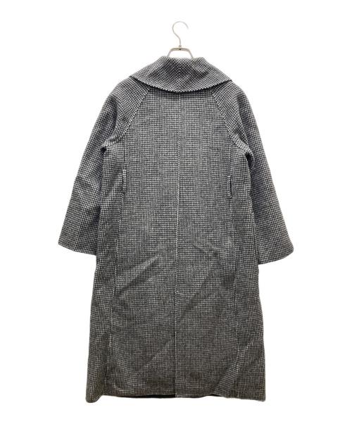 ANAYI（アナイ）ANAYI (アナイ) チェックリバーショールカラーコート ブラック サイズ:36の古着・服飾アイテム