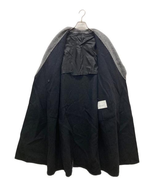 ANAYI（アナイ）ANAYI (アナイ) チェックリバーショールカラーコート ブラック サイズ:36の古着・服飾アイテム