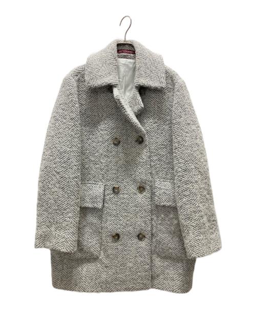 Comptoir des Cotonniers（コントワー・デ・コトニエ）Comptoir des Cotonniers (コントワー・デ・コトニエ) ウールツィードミドルコート/MANTECO グレー サイズ:7の古着・服飾アイテム