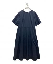 23区（ニジュウサンク）の古着「プレーンストレッチタフタ フレア ワンピース」｜ネイビー