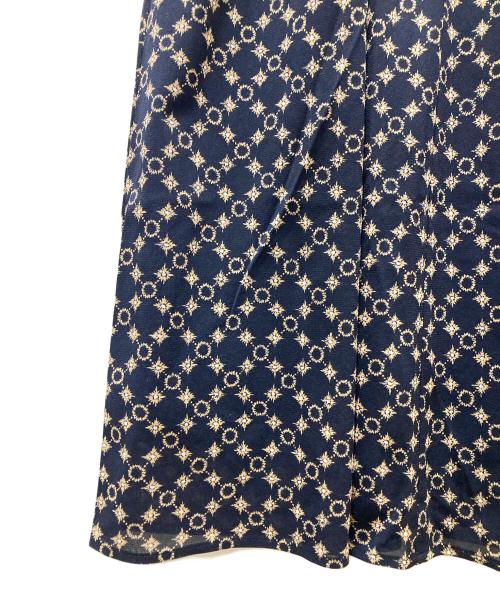 Leilian（レリアン）Leilian (レリアン) プリント半袖ワンピース ネイビー サイズ:17+の古着・服飾アイテム