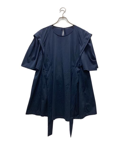 Leilian（レリアン）Leilian (レリアン) フレンチスリーブワンピ－ス ネイビー サイズ:13+の古着・服飾アイテム