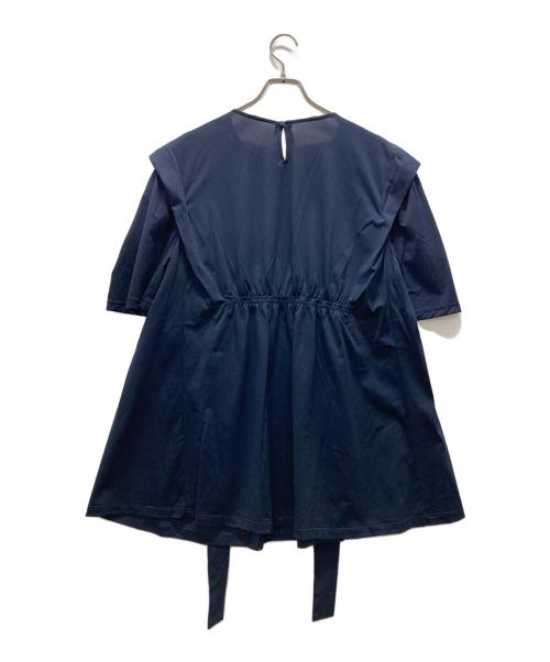 Leilian（レリアン）Leilian (レリアン) フレンチスリーブワンピ－ス ネイビー サイズ:13+の古着・服飾アイテム