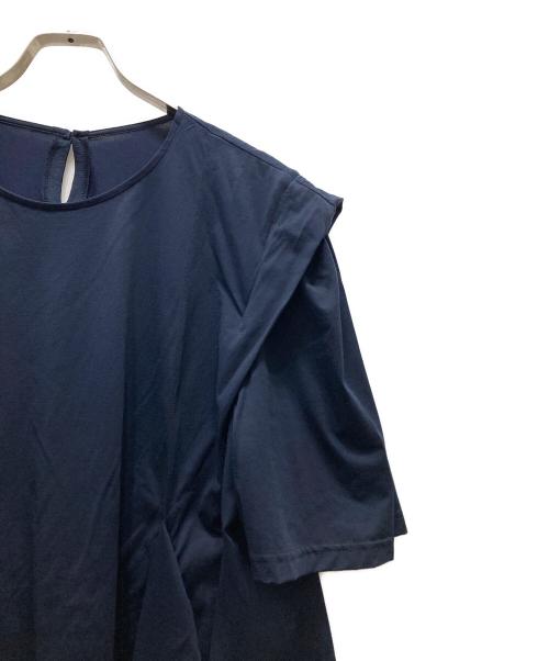 Leilian（レリアン）Leilian (レリアン) フレンチスリーブワンピ－ス ネイビー サイズ:13+の古着・服飾アイテム