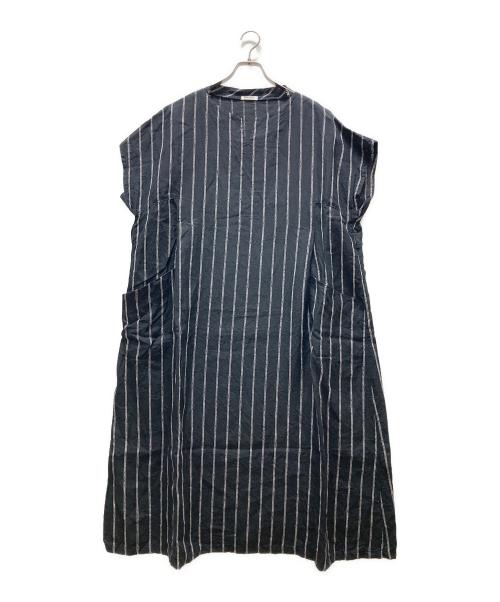 plantation（プランテーション）plantation (プランテーション) ヘンプストライプワンピース ネイビー サイズ:2の古着・服飾アイテム